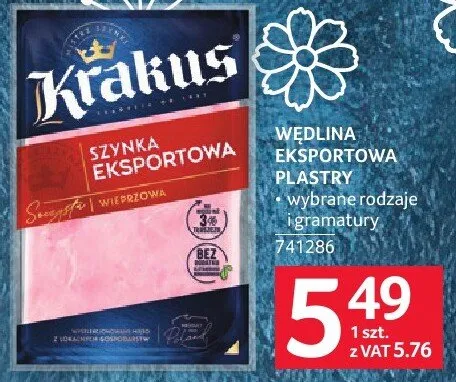 Szynka eksportowa plastry promocja w Selgros