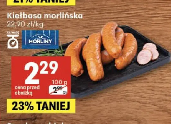 Kiełbasa morlińska Morliny promocja w Delikatesy Centrum