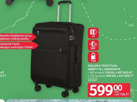 Walizka tekstylna Samsonite Urbify 46 l promocja w Selgros