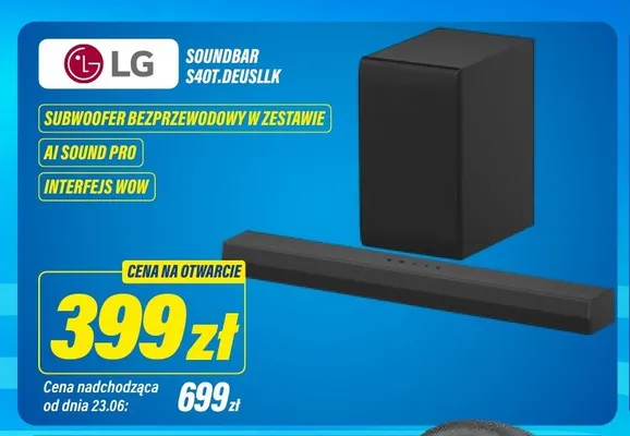 Soundbar LG S40T.DEUSLLK promocja w RTV EURO AGD