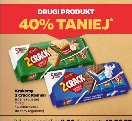 Krakersy Roshen 2 Crack Mleko & Wanilia promocja w Netto