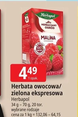 Herbata zielona ekspresowa Herbapol promocja w Leclerc