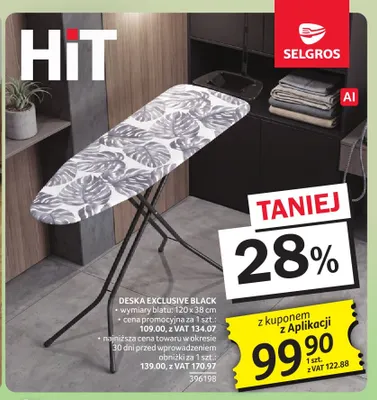 Deska do prasowania Exclusive Black promocja w Selgros