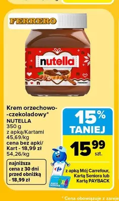 Krem orzechowo-czekoladowy Nutella promocja w Carrefour