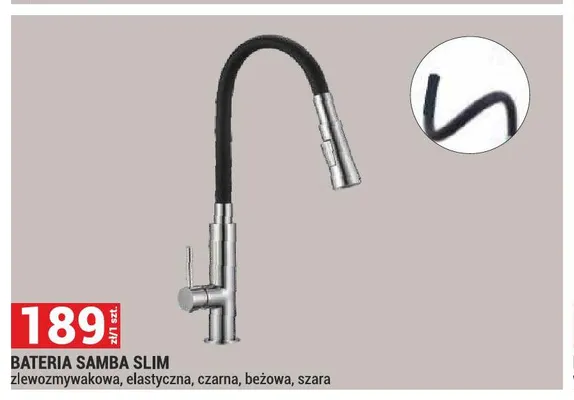 Bateria zlewozmywakowa elastyczna Samba Slim promocja w Merkury Market
