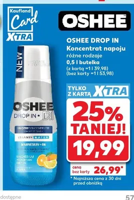Koncentrat napoju Oshee Drop In Vitamin Water Magnesium + B6 promocja w Kaufland