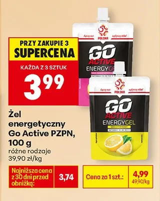 Żel energetyczny, różne rodzaje promocja w Biedronka
