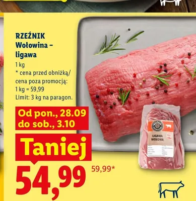 Wołowina ligawa Rzeźnik promocja w Lidl