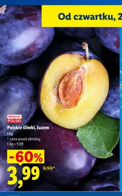 Śliwki polskie luzem promocja w Lidl