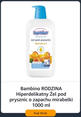 Żel pod prysznic Bambino Rodzina Hiperdelikatny o zapachu mirabelki promocja w Amazon
