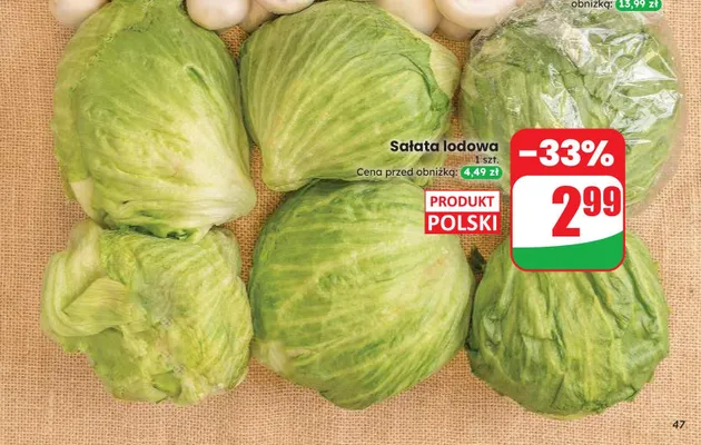 Sałata lodowa polska promocja w Dino
