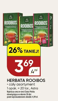 Herbata Rooibos Astra z czerwonokrzewu z cytryną i imbirem promocja w Chata Polska