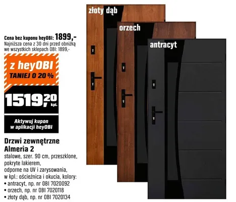 Drzwi zewnętrzne Almeria 2 promocja w OBI