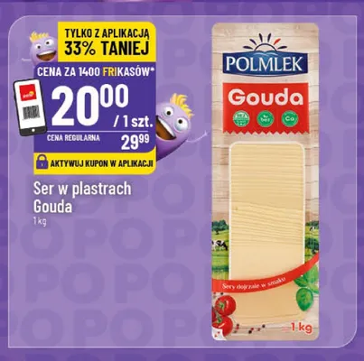 Ser w plastrach Gouda Polmlek promocja w POLOmarket
