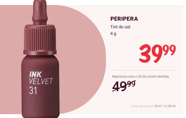 Tint do ust Peripera Ink Velvet 31 promocja w Rossmann