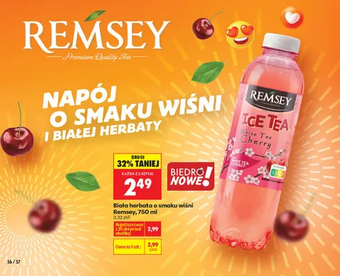 Herbata biała o smaku wiśni Ice Tea promocja w Biedronka