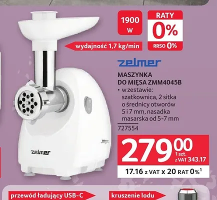 Maszynka do mięsa Zelmer ZMM4045B promocja w Selgros