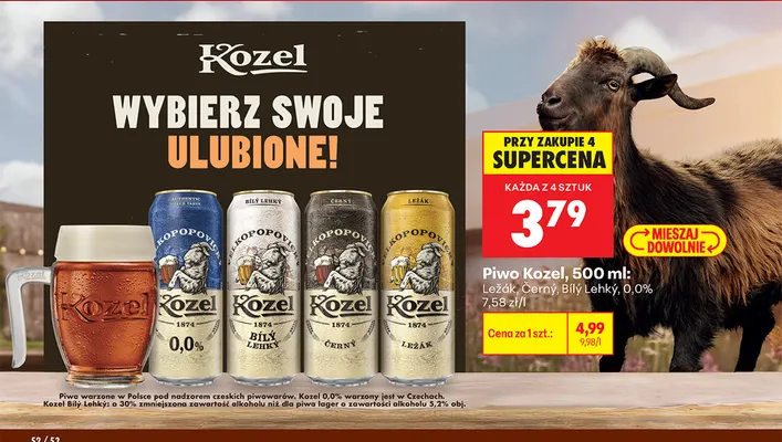 Piwo Kozel Černý promocja w Biedronka