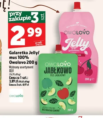 Galaretka Jelly mus 100% Owolovo promocja w TOPAZ