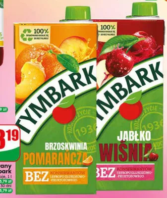 Napój niegazowany Tymbark Brzoskwinia Pomarańcza promocja w Dino