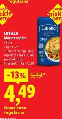 Makaron pióra Lubella promocja w Lidl