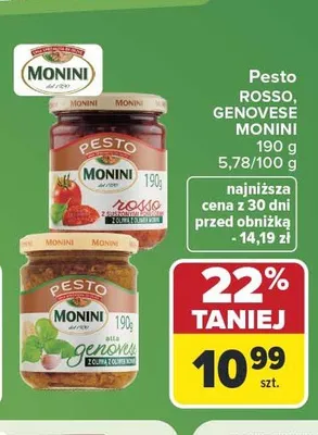 Pesto Genovese Monini promocja w Carrefour