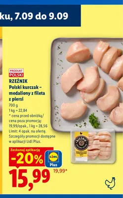Polski kurczak medaliony z fileta z piersi Rzeźnik promocja w Lidl