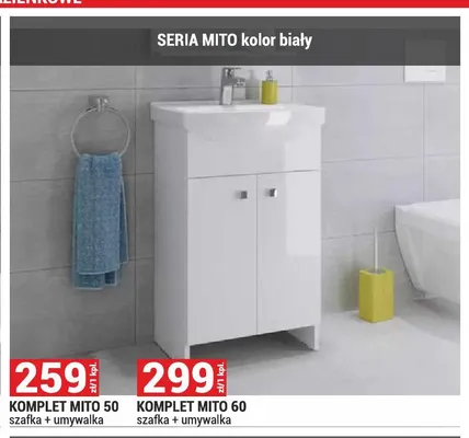 Komplet mebli łazienkowych 50 Seria Mito promocja w Merkury Market
