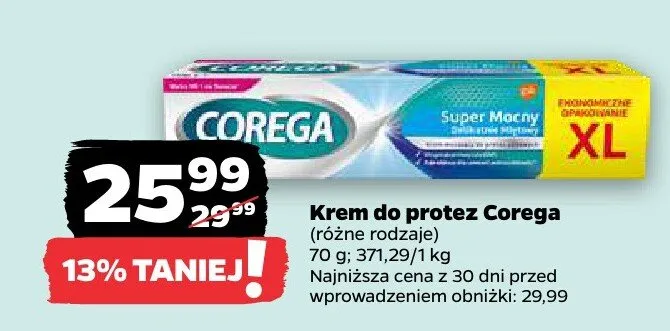 Krem do protez Corega Super Mocny promocja w Netto