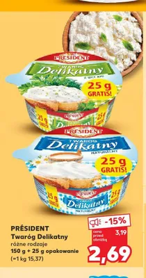 Twaróg Delikatny z ziołami Président promocja w Kaufland