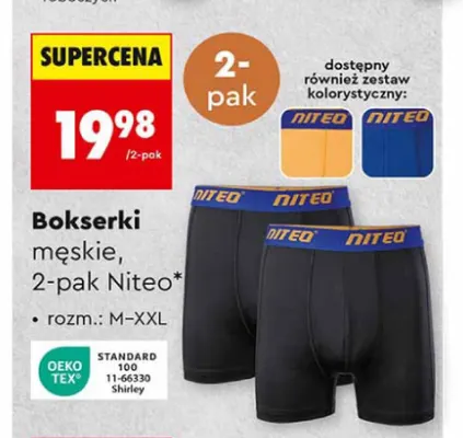 Bokserki męskie 2-pak Niteo promocja w Biedronka