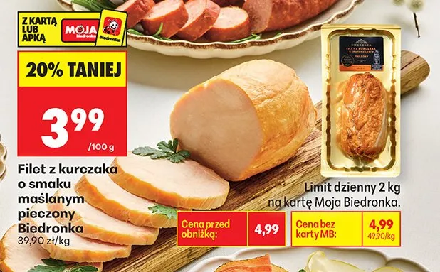 Filet z kurczaka o smaku maślanym pieczony promocja w Biedronka