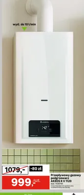 Przepływowy gazowy podgrzewacz Akros R X 1120 Ariston promocja w Leroy Merlin