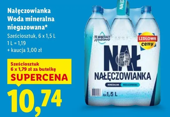 Woda mineralna niegazowana 6 x 1,5l promocja w Lidl