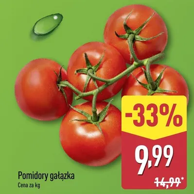 Pomidory gałązka promocja w Aldi