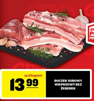 Boczek surowy wieprzowy bez żeberek promocja w Gram Market