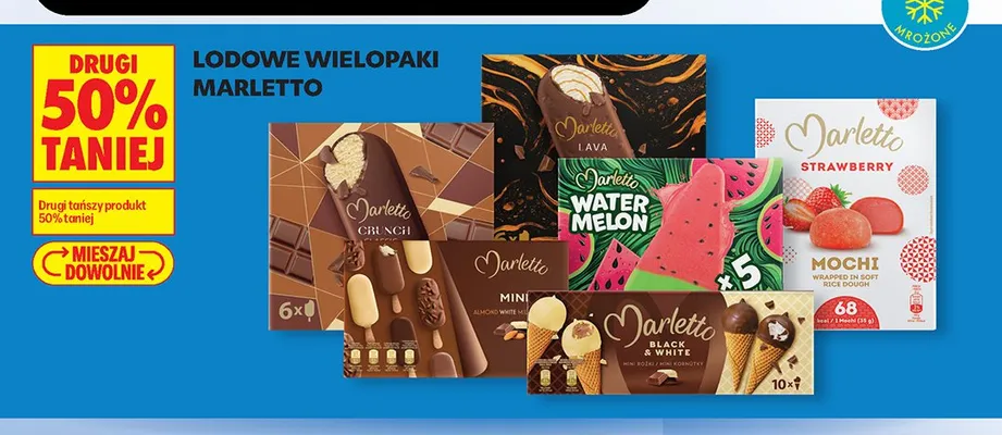 Lody Marletto Strawberry Mochi wielopak promocja w Biedronka
