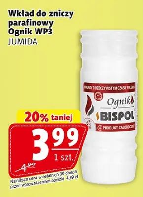Wkład do zniczy parafinowy Ognik WP3 Jumida promocja w Prim Market