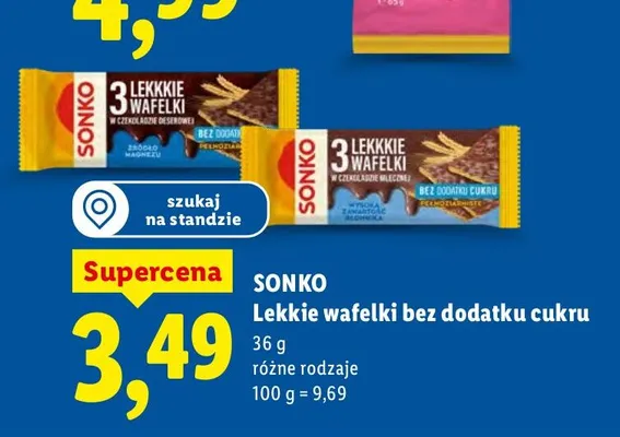 Lekkie wafelki bez dodatku cukru promocja w Lidl