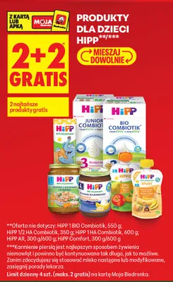 Produkty dla dzieci HIPP 2+2 gratis promocja w Biedronka