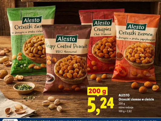 Orzeszki ziemne w cieście Alesto w skorupce o smaku paprykowym promocja w Lidl