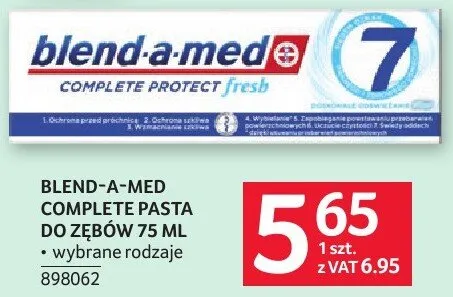 Pasta do zębów extra fresh Blend-a-med complete protect fresh 7 promocja w Selgros