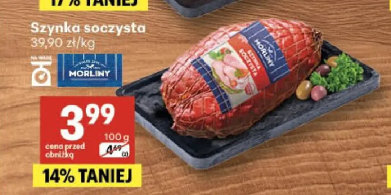 Szynka soczysta Morliny promocja w Delikatesy Centrum