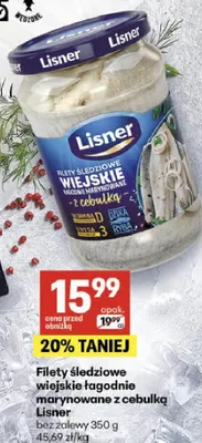 Filety śledziowe wiejskie łagodnie marynowane z cebulką bez zalewy promocja w Delikatesy Centrum