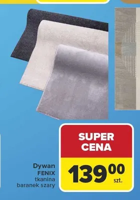 Dywan FENIX tkanina baranek szary promocja w Carrefour