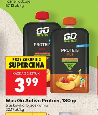 Mus proteinowy Go Active brzoskwinia promocja w Biedronka