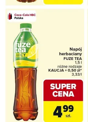 Napój herbaciany FUZE TEA Juicy promocja w Carrefour Market