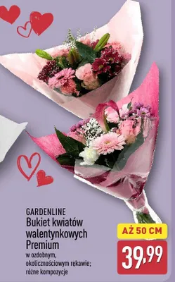 Bukiet kwiatów walentynkowych Premium Gardenline promocja w Aldi