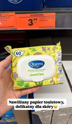 Nawilżany papier toaletowy Junior Care promocja w Biedronka