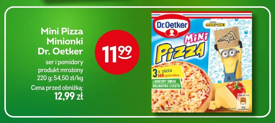 Mini Pizza Minionki ser i pomidory Dr. Oetker promocja w Żabka